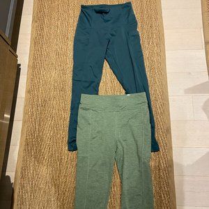 Two Pairs of Green/Teal Leggings